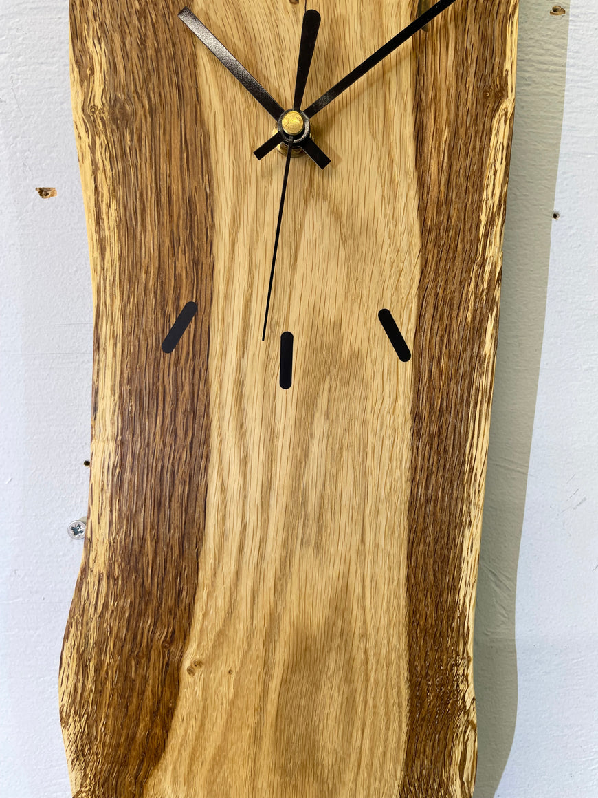 English Oak Live Edge Wooden Wall Clock