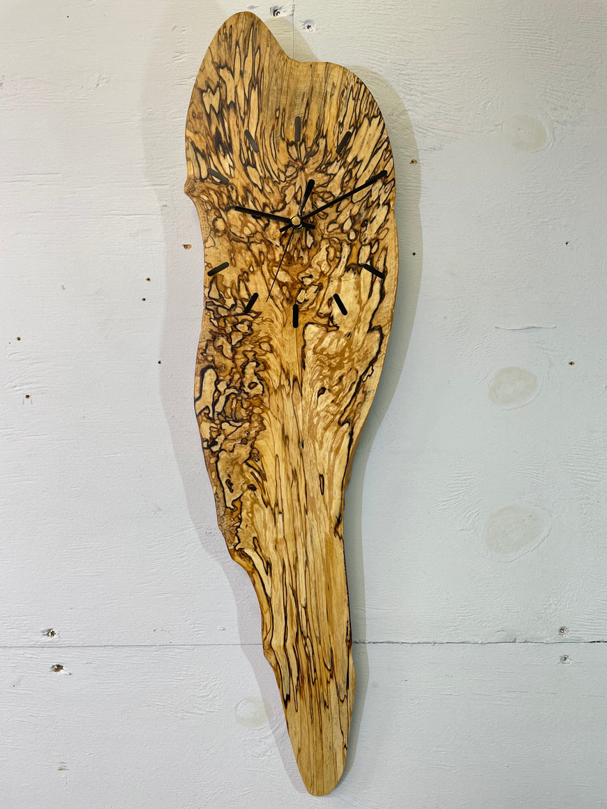 Spalted Silver Birch Wooden Wall Clock
