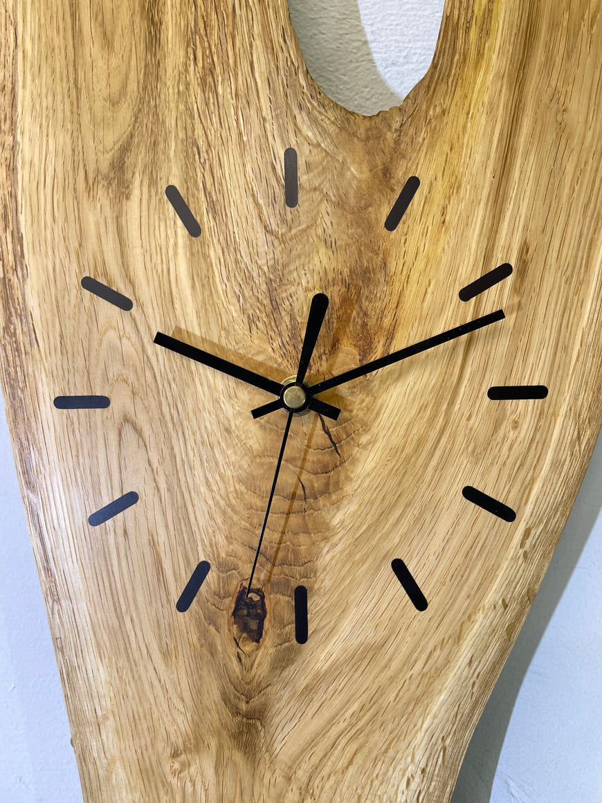 English Oak Live Edge Wooden Wall Clock