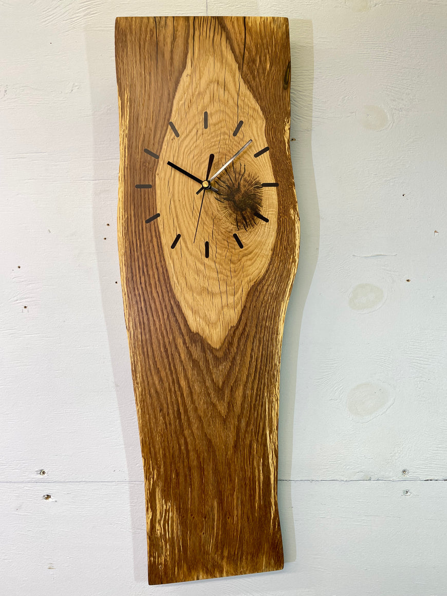English Oak Live Edge Wooden Wall Clock