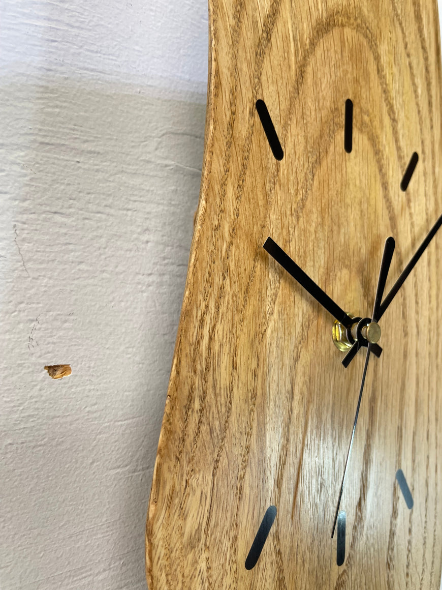 English Oak Live Edge Wooden Wall Clock