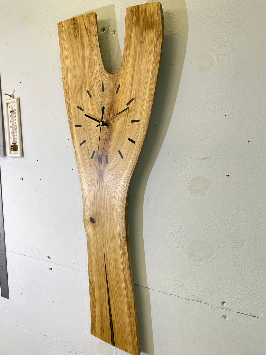 English Oak Live Edge Wooden Wall Clock