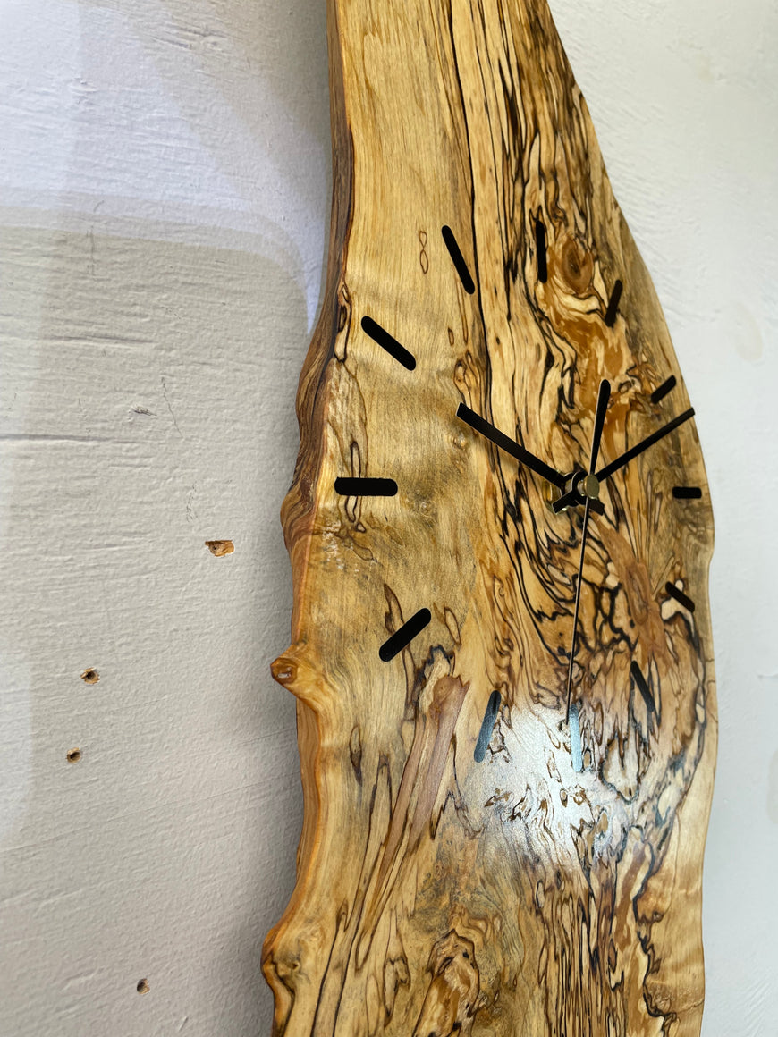 Spalted Silver Birch Wooden Wall Clock