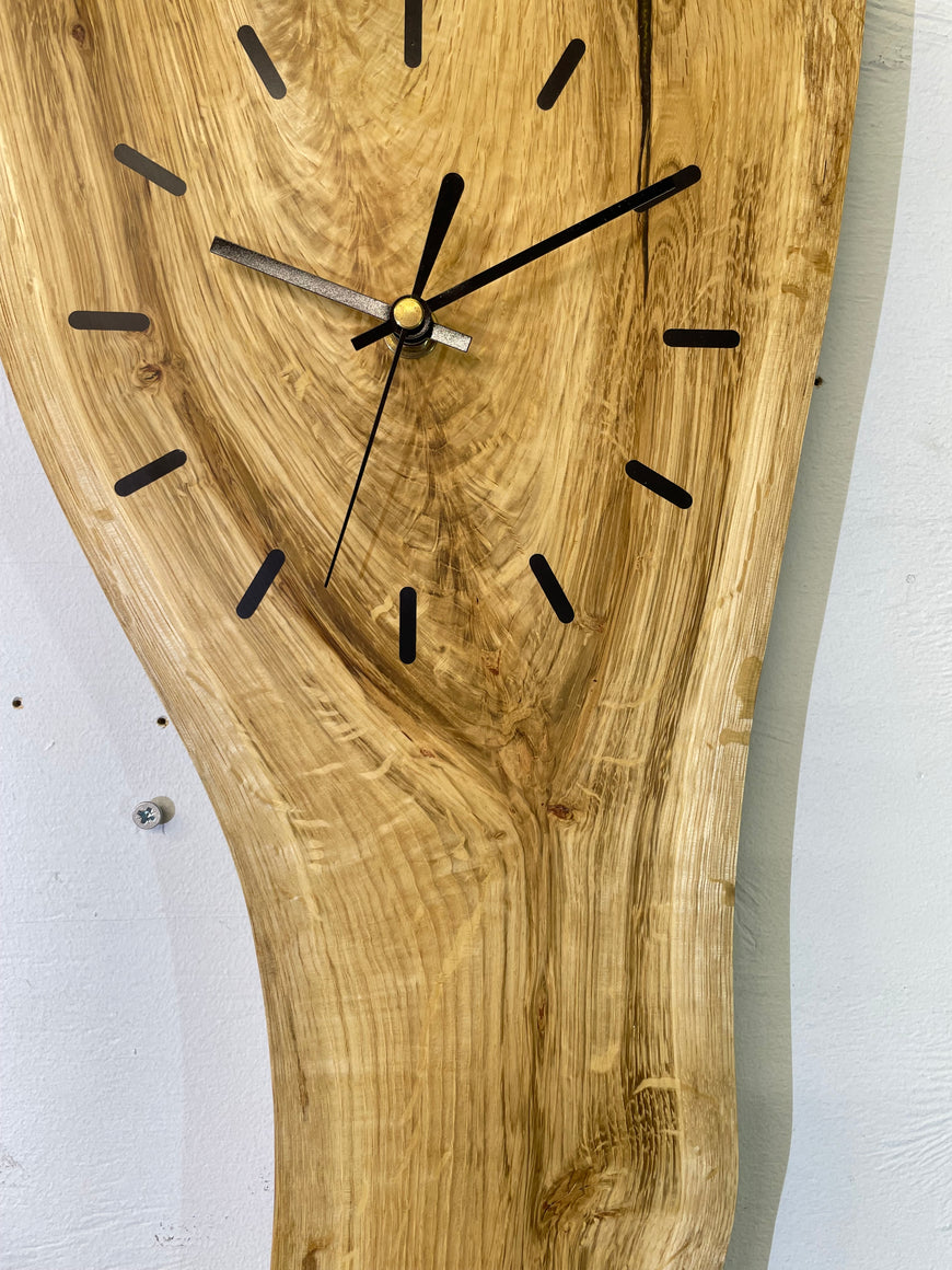 English Oak Live Edge Wooden Wall Clock