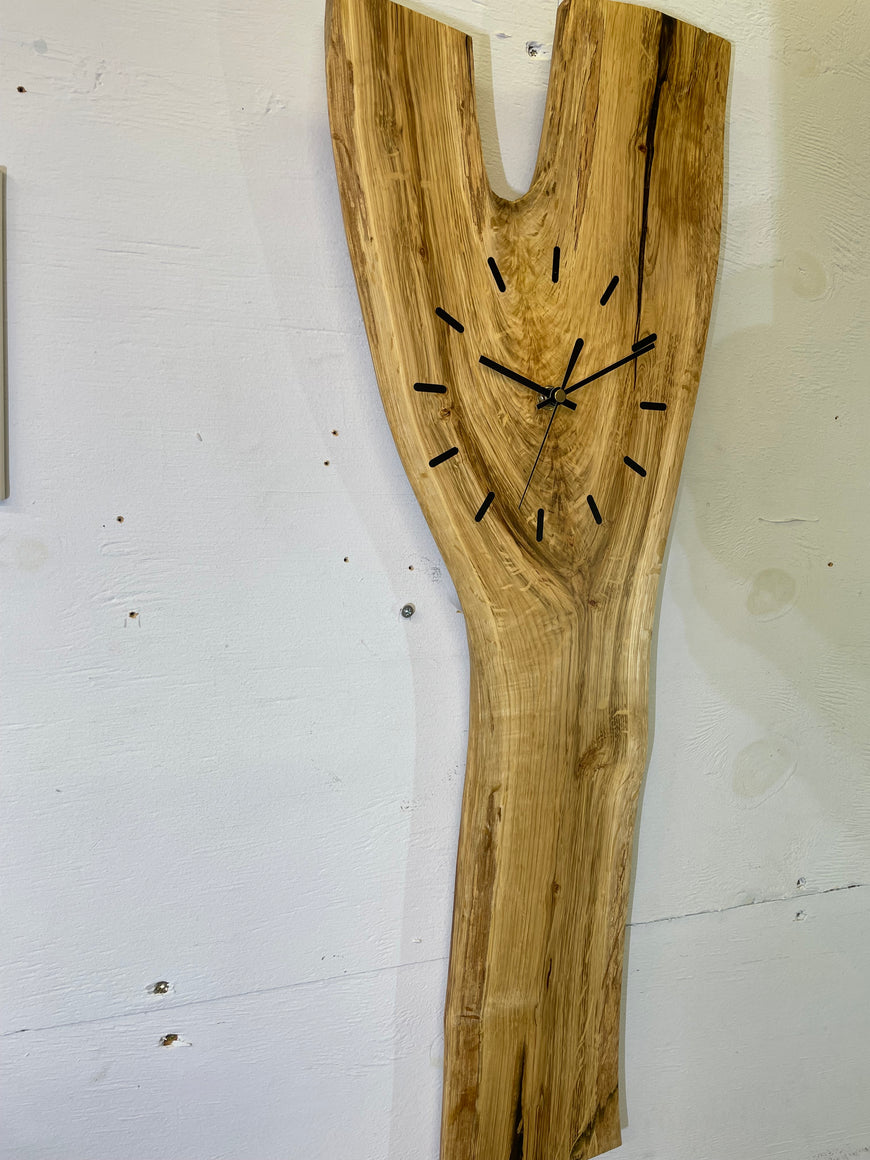 English Oak Live Edge Wooden Wall Clock