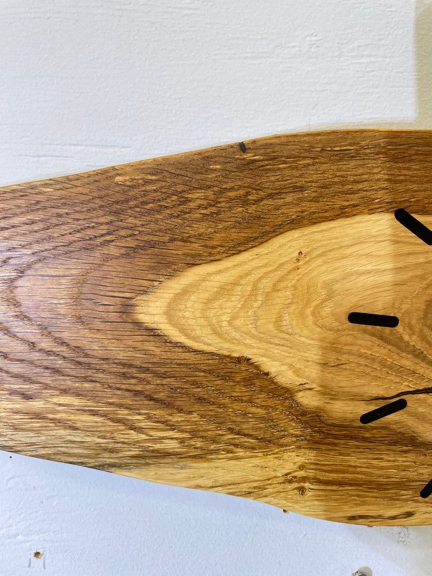 English Oak Live Edge Wooden Wall Clock