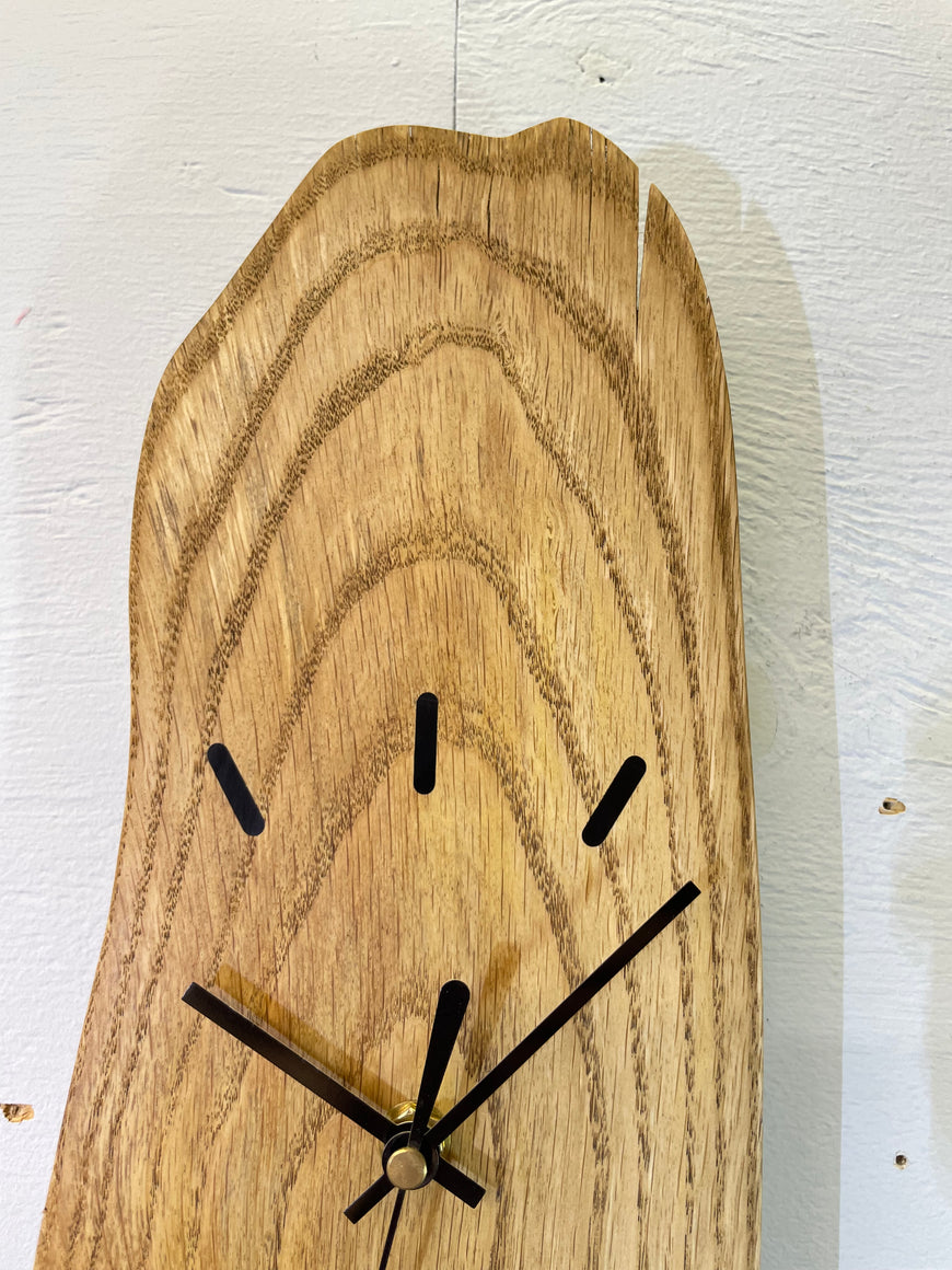 English Oak Live Edge Wooden Wall Clock