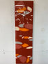 Narrow Brown and Orange Abstract Resin Wall Clock