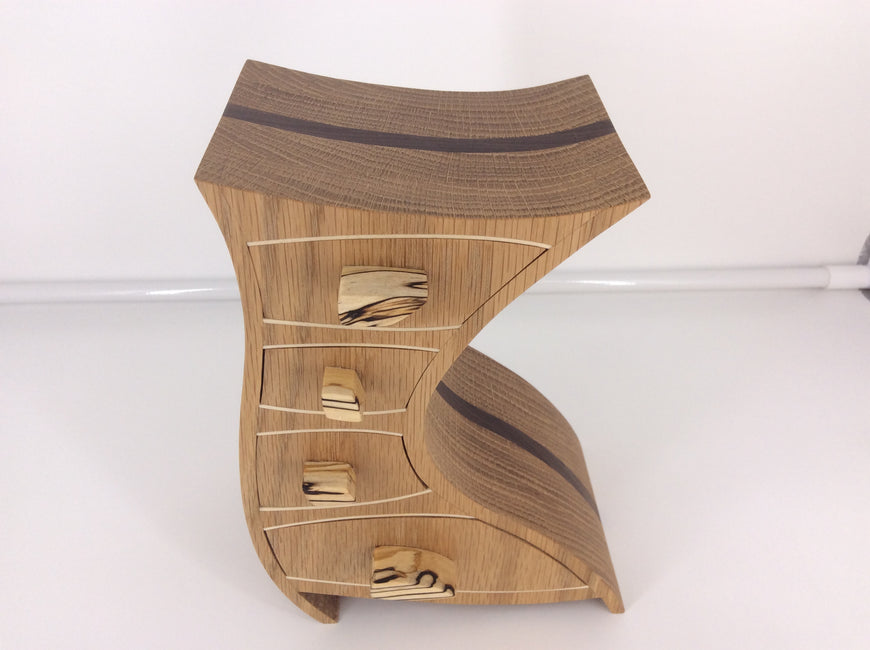 Wibbly Wobbly White Oak Jewellery Box