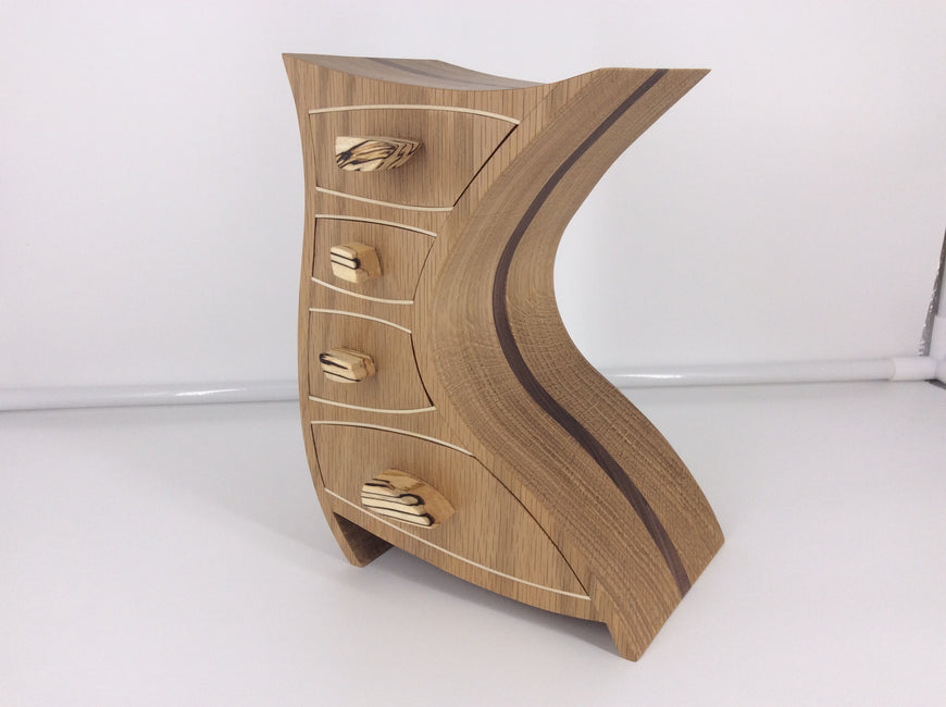 Wibbly Wobbly White Oak Jewellery Box