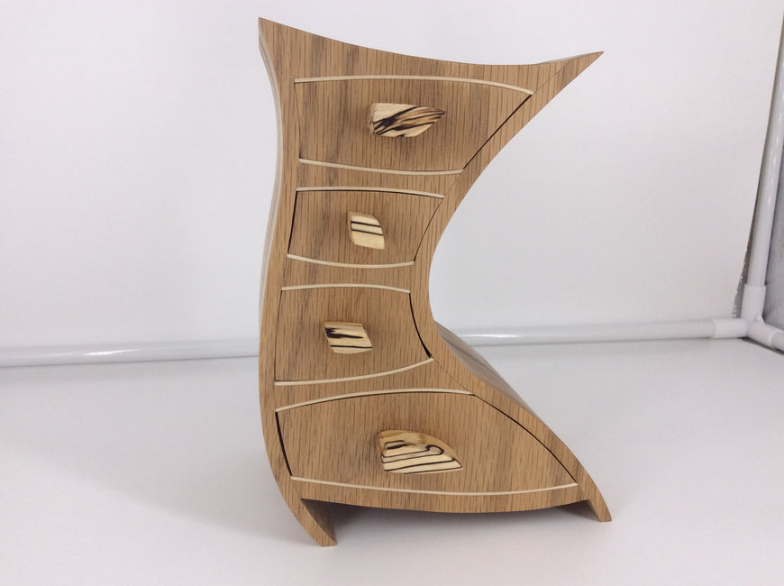 Wibbly Wobbly White Oak Jewellery Box