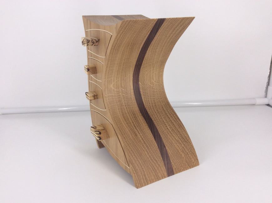 Wibbly Wobbly White Oak Jewellery Box