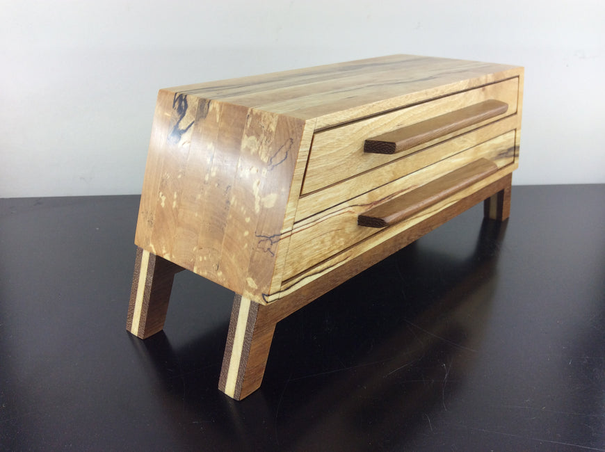 Angled Two Draw Jewellery Box