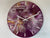 33cm Dark Purple plum Gold and Silver Abstract Modern Resin Wall Clock