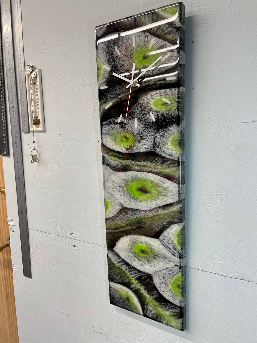 Apple Green Abstract Resin Wall Clock