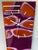 70cm Long Narrow Dark Purple Plum Copper and White Abstract Resin Wall Clock