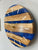 English Oak and Sapphire Blue Pearlescent Resin Wall Clock 