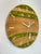 English Oak and Green Pearlescent Resin Wall Clock