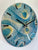 33cm Turquoise Silver and Gold Abstract Modern Resin Wall Clock