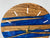 Zebra wood and Sapphire Blue Pearlescent Resin Wall Clock
