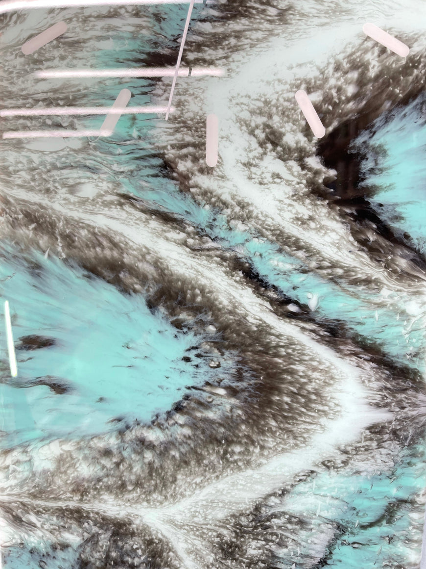 Mint and Emerald Green Resin Wall Clock