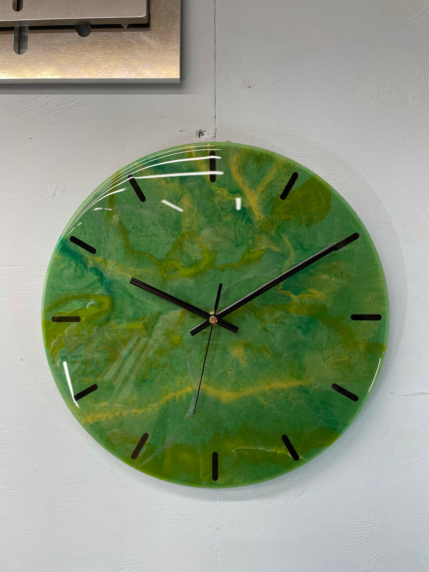 33cm Green Abstract Modern Resin Wall Clock