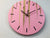 English Oak and Pink Resin Wall Clock