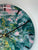 33cm Dark Green Pink and Gold Abstract Modern Resin Wall Clock