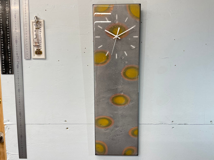 Silver and Gold Abstract Resin Wall Clock