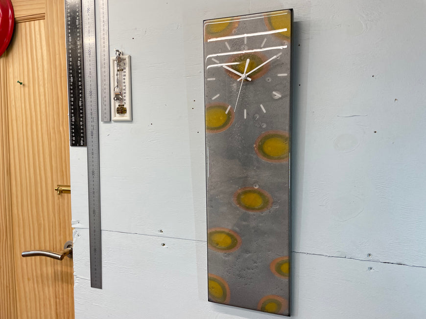 Silver and Gold Abstract Resin Wall Clock