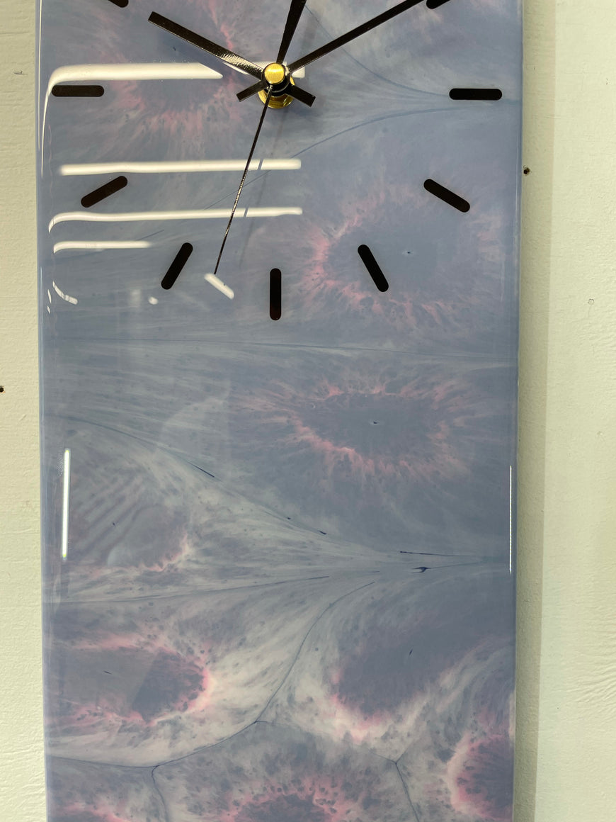 Purple Pink and Grey Abstract Resin Wall Clock