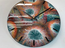33cm Dark Green Maroon and Gold Abstract Modern Resin Wall Clock