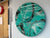 50cm Large Teal Black White and Grey Abstract Modern Resin Wall Clock