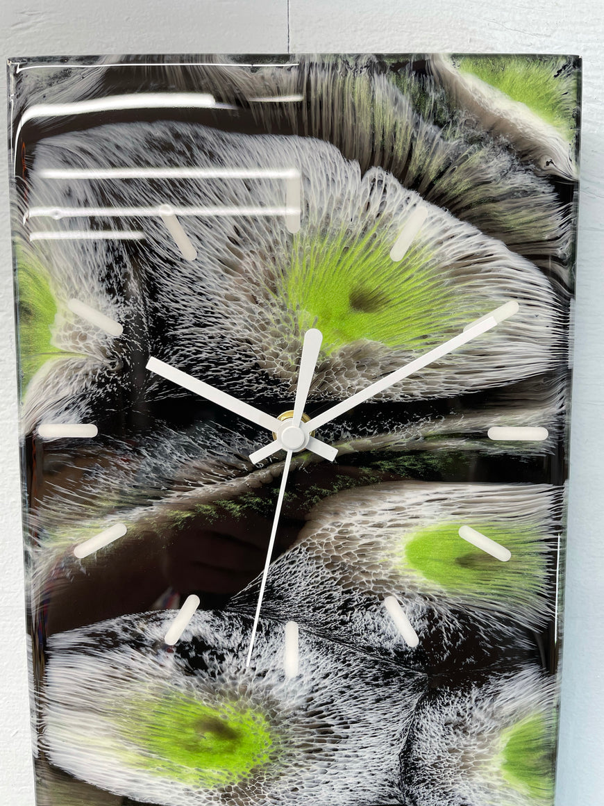 Apple Green Abstract Resin Wall Clock