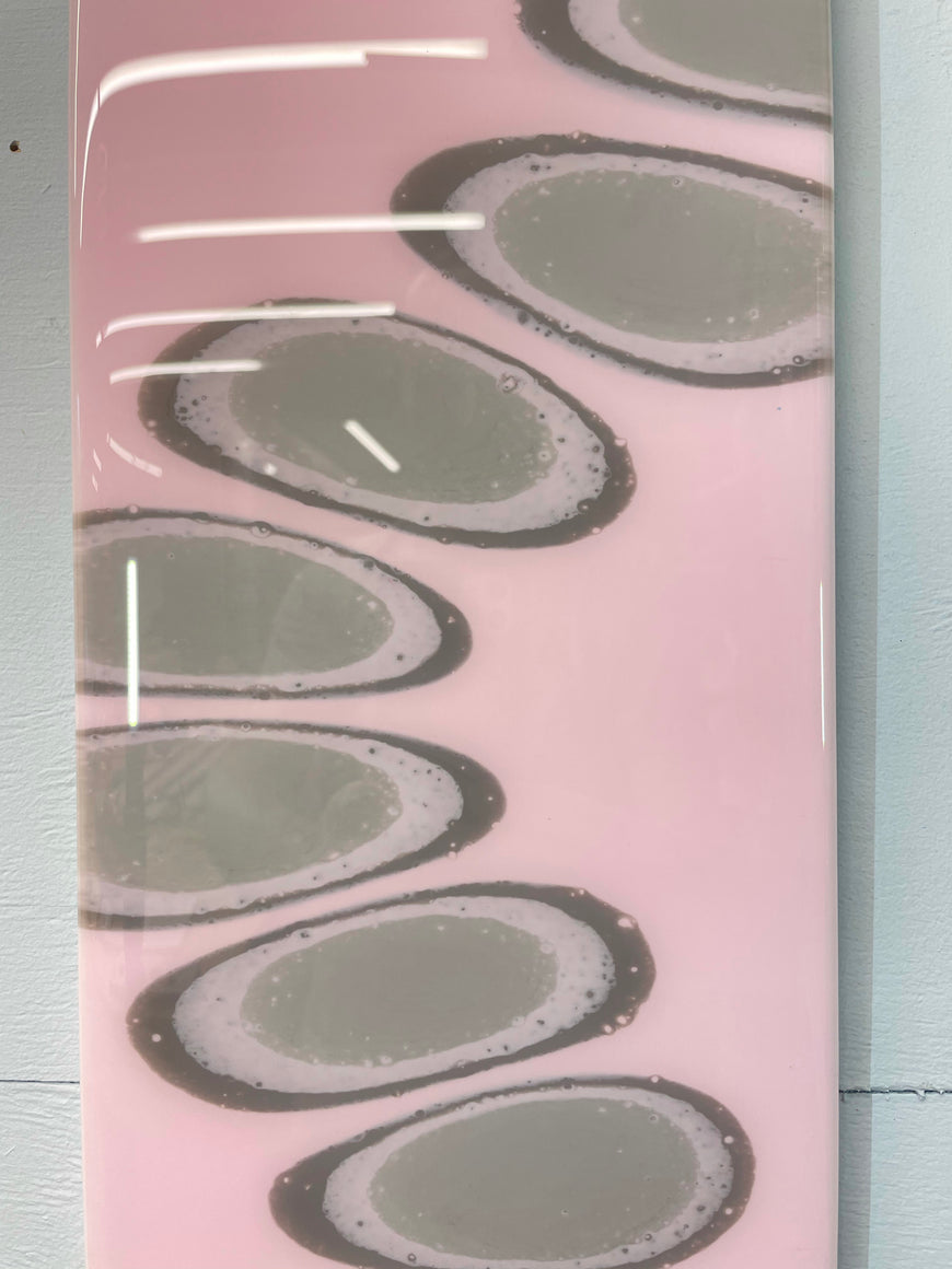 Pink and Grey Abstract Resin Wall Clock