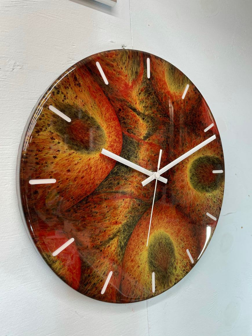 Gold Black and Maroon Abstract Modern Resin Wall Clock