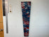 70cm Long Narrow Slate Blue Red and White Abstract Resin Wall Clock