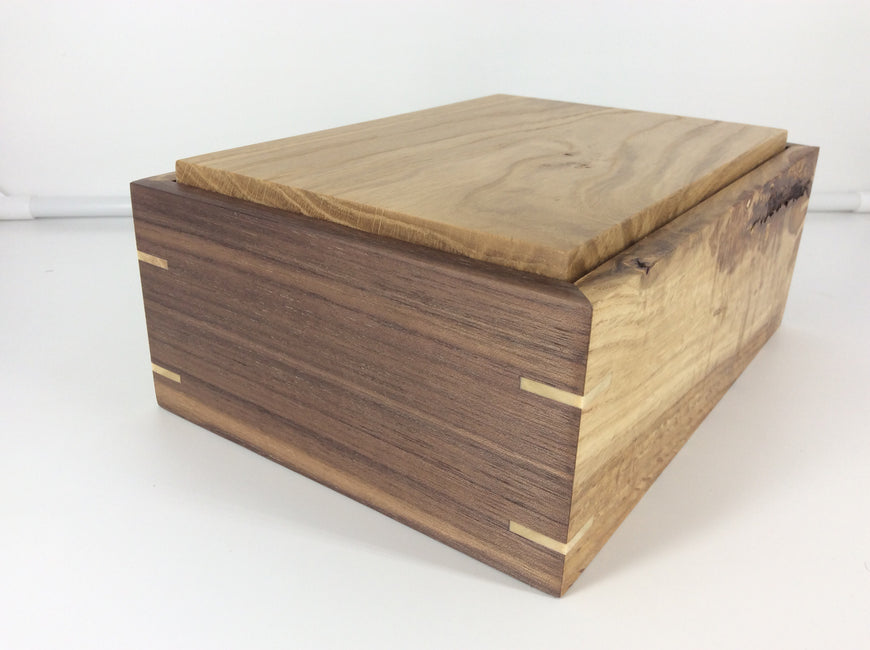 Wooden Jewellery Box, Black Walnut and English Oak 