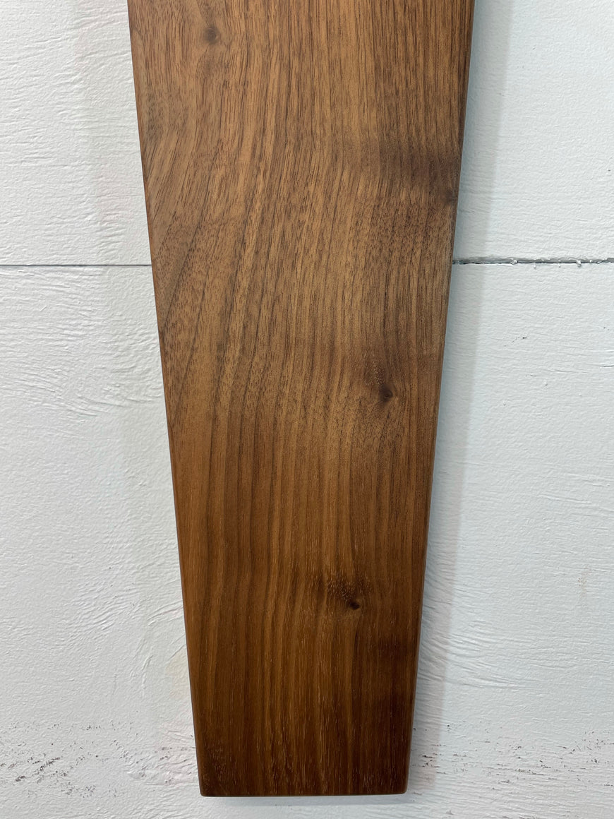 Long Narrow Black Walnut Wooden Wall Clock