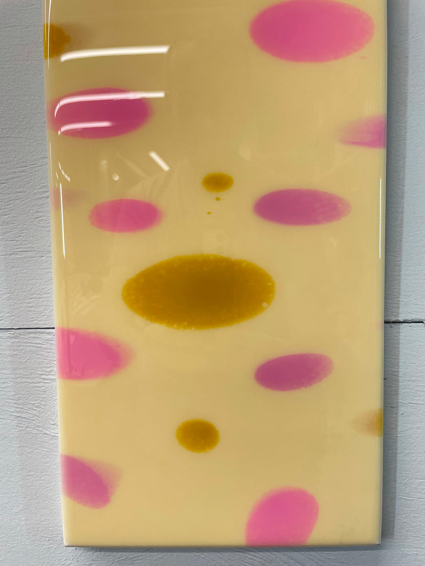 Cream and Pink Abstract Resin Wall Clock