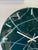 33cm Dark Green and White Abstract Modern Resin Wall Clock