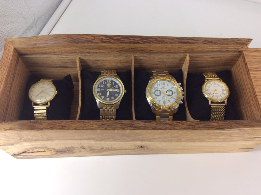 Men’s Chunky Wooden Watch Box, English Oak
