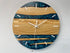 English Oak and Pearlescent Teal Resin Wall Clock