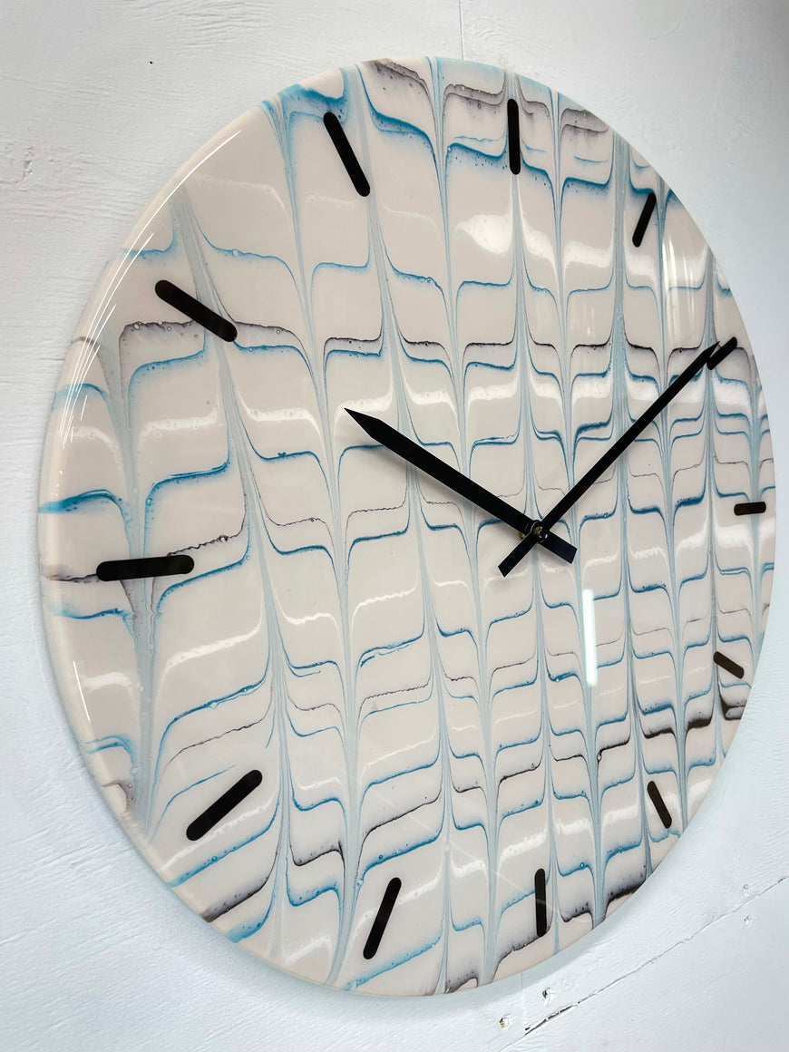 51cm Large Light Grey Abstract Resin Wall Clock