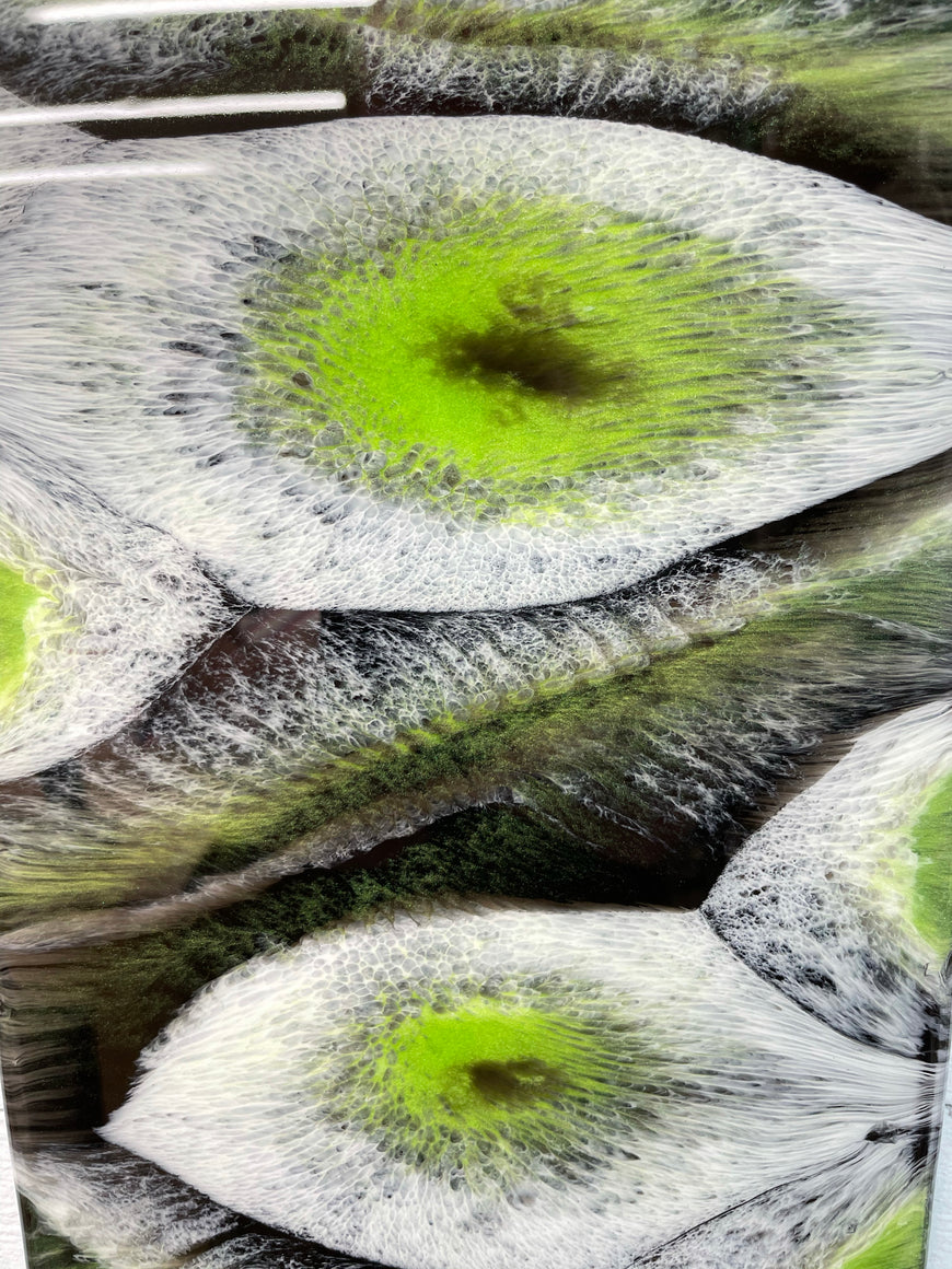 Apple Green Abstract Resin Wall Clock