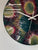 33cm Dark Green Gold Red and White Abstract Modern Resin Wall Clock