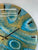 50cm Gold and Teal Abstract Modern Resin Wall Clock