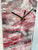 Narrow Grey Blood Red Maroon and White Abstract Resin Wall Clock