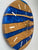 English Oak and Sapphire Blue Pearlescent Resin Wall Clock