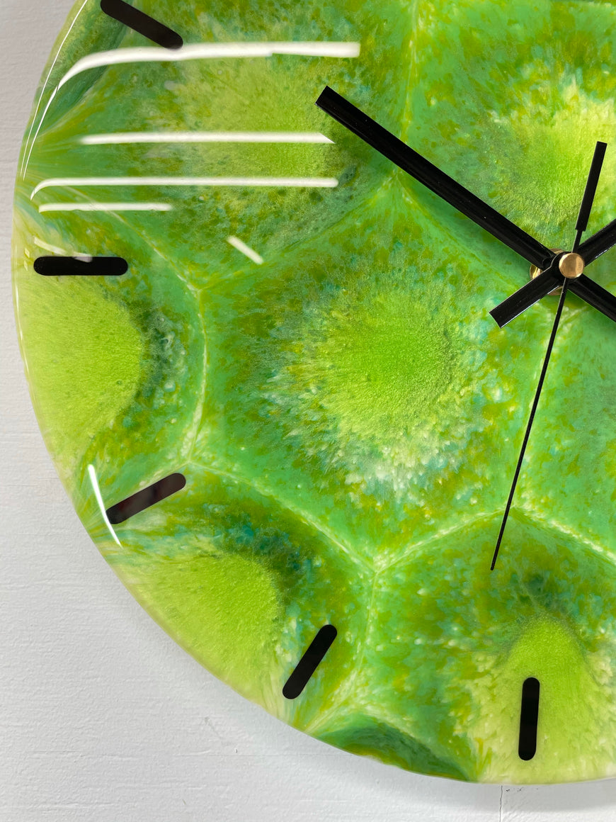 33cm Green Abstract Modern Resin Wall Clock